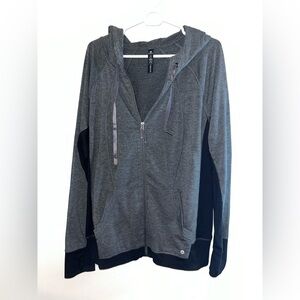 90 Degrees  Men Gray Zip Up Hoodies 2X. China P2P 24” Sleeves 28” Length 24”